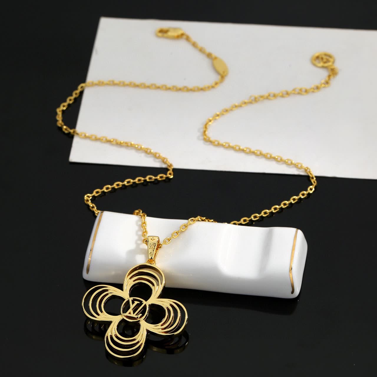 Louis Vuitton Gold Monogram Flower Necklace